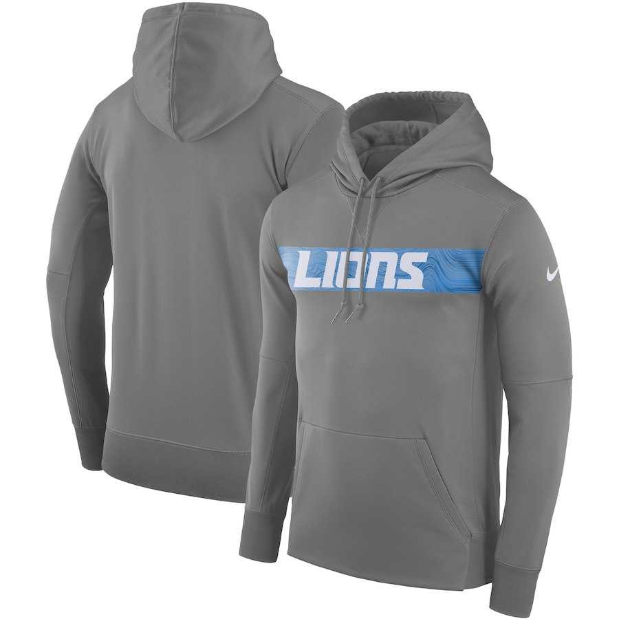 Men's Detroit Lions Nike Sideline Team Performance Pullover Hoodie Gray,We sell and wholesale Men's Detroit Lions Nike Sideline Team Performance Pullover Hoodie Gray on line form chian!